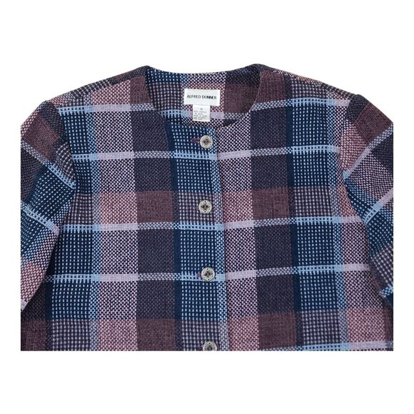Alfred Dunner Womens Plaid Button-Up Jacket Size 12 Acrylic Blazer - Picture 2 of 9